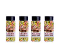 JJ Crunch N Munch, Mint Coated Fennel Seeds (Colorful Tini Mini Saunf) - Jar Pack, Mouth Freshener/Mukhwas (Each- 200 gm) (4)
