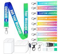 JJ GRADGOWN 1-1000Pcs Personalised Lanyard, Custom Lanyard Customised Neck Lanyards with Picture/Logo/Name/Text, Personalised Neck Lanyard for ID Card Badge Holder, Office, Business, School, Event