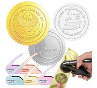 JJ GRADGOWN Book Stamp Embosser Personalised, Book Embosser Personalised with Name Text, Gifts for Readers, Invitations, Crafts, Stationery & Gift Wrapping, Libraries and Wedding