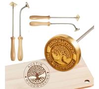 JJ GRADGOWN Personalised Branding Iron for Wood, Custom Branding Iron for Wood with Exclusive Patterns/Text, Wood Burning Metal Stamps Kit for Wood, Leather, BBQ, Crafters & Enthusiasts (Wooden)
