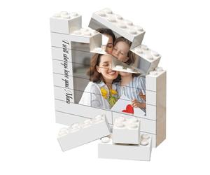 JJ GRADGOWN Personalised Building Brick, Custom Photo with Stand Block Puzzle, Horizontal Shaped Picture, Gifts for Couples I Love You Block Puzzles Figures Frame with Picture,Wedding Gifts