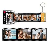 JJ GRADGOWN Personalised Camera Roll Film Keyring, Custom Keychain with Photo Text 10/15/20/25 Pcs, Memory Picture Christmas Gifts for Boyfriend, Lovers, Family, Best Friend (Love)