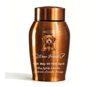 JJ GRADGOWN Personalised Pet Urn, Custom Dog and Cat Cremation Urn with Engraved Name & Photo, Memorial Funeral Keepsake, Sympathy Remembrance Gift for Lost Pets (Angel)