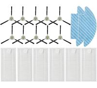 JJ Neumann Replacement Parts Accessories Compatible with Lefant M210 M210S M210B M213 Robot Vacuum Cleaner Mop, 10 Brushes and 6 Hepa Filters 2 Mops