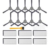 JJ Neumann Replacement Parts Accessories Compatible with XIEBro K10 Robot Vacuum Cleaner Replacement, 10 Side Brushes and 6 Filters
