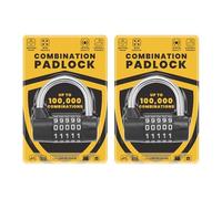 JJ PRIME - 2 Set Number Combination Padlocks | Heavy Duty & Weatherproof | Code Padlocks for Gym Locker, Gate, Fence, Shed (Black, 7mm)