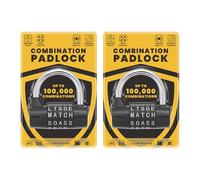 JJ PRIME - 2 Sets 5 Letters Combination Padlock, Weatherproof Heavy Duty for Gym Locker, Gate, Fence, School, Toolbox, Hasp - Black, 7mm