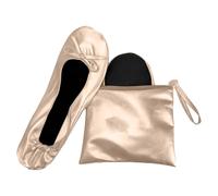 JJ PRIME - After Party Shoes with Foldable Bag Foldable Ballet Pumps Roll up Pumps (5/6 UK, Nude)