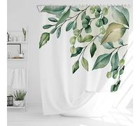 JJ PRIME - Bathroom Shower Curtains Mould Proof Resistant 180x180cm | Waterproof Shower Curtain | Large Shower Curtain Anti Mould Shower Curtain | Wet Room Shower Curtain (Leaf)