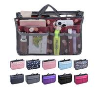 JJ PRIME - Handbag Organiser | Handbag Storage Pouch | Women's Handbag Organizer | Tote Bag Organizer (Floral, Maroon)
