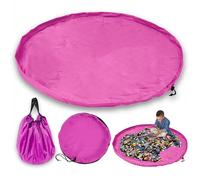 JJ PRIME - Toy Storage Bag | Large Bag Mat | Foldable Kids Storage Toys Organizer | Drawstring Bag Play Mat | Storage Ideas Fast Cleanup (150cm, Pink)