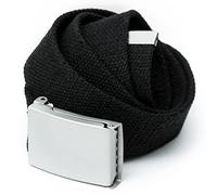 JJ PRIME - Unisex Adjustable Belt for Men | Catch Canvas Waist Belt | Mens Fabric Belt | Army Belts For Men | Webbing Belt for Women Men (Black, 52")
