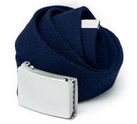 JJ PRIME - Unisex Adjustable Belt for Men | Catch Canvas Waist Belt | Mens Fabric Belt | Army Belts For Men | Webbing Belt for Women Men (Navy, 35")