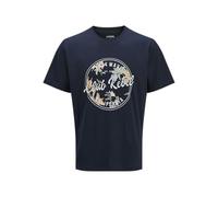 JJ REBEL Men's Jrebbastian Flower Shape Tee SS O-Neck, Sky Captain, M