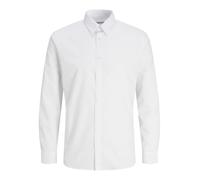 JJ REBEL Men's Jrebgavin Solid Shirt LS Noos Shirt, White, S