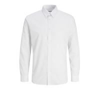 JJ REBEL Men's Jrebgavin Solid Shirt LS Noos Shirt, White, S