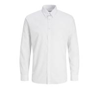 JJ REBEL Men's Jrebgavin Solid Shirt LS Noos Shirt, White, XXL