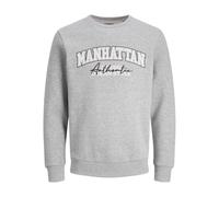 JJ REBEL Men's Jrebnewyork Sweat Crew Neck Sn Sweatshirt, Light Grey Mix, XL