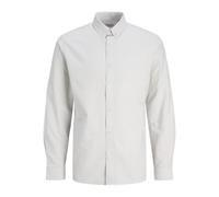 JJ REBEL Men's Jreboscar Shirt LS Noos Shirt, Crockery/Stripes: White, S