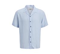 JJ REBEL Men's Jrebwater Stripe Resort Shirt Ss, Chambray Blue, L