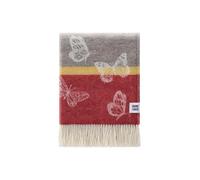 JJ Textile Butterfly Stripe Throw New Wool & Recycled Merino Sheep Wool- Soft & Cosy With a Reversible Design - Sustainable Throw for Bed, Sofa & Home Decor - Large Blanket 190cm x 130cm.