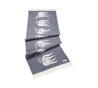 JJ Textile Highland Cow Dark Grey Throw 100% Wool - Soft & Cosy With a Reversible Design - Quality Wool Throw for Bed, Sofa & Home Decor - Bed Runner 220cm x 65cm.