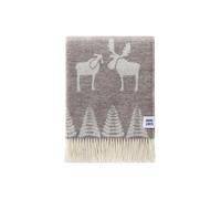 JJ Textile Moose Brown Throw New Wool & Recycled Merino Sheep Wool- Soft & Cosy With a Reversible Design - Sustainable Throw for Bed, Sofa & Home Decor - Large Blanket 190cm x 130cm.