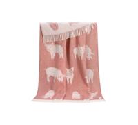JJ Textile Piglet Throw 100% Wool - Soft & Cosy With a Reversible Design - Quality Wool Throw for Bed, Sofa & Home Decor - Large Blanket 190cm x 130cm.