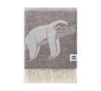 JJ Textile Sloth Throw New Wool & Recycled Merino Sheep Wool- Soft & Cosy With a Reversible Design - Sustainable Throw for Bed, Sofa & Home Decor - Large Blanket 190cm x 130cm.