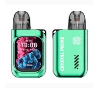JJA Crystal Prime M3 Smart Vape Pod Kit, Refillable & Rechargeable, Bluetooth Touchscreen Vape with Music, Calls, Games, 2ml Cartridge, No Nicotine (Green)
