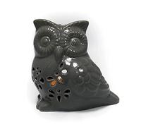 JJA Wax Melt Burner, 10cm Ceramic Owl Oil Burner, Essential Oils and Wax Melts Tea Light Diffuser, Perfect for Indoors to Fragrance the Home Witchcraft, Scented Diffuser Decorative (Black)