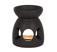 JJA Wax Melt Burner, Black Triple Moon Cut Out Oil Burner Essential Oils and Wax Melts Warmer Tea Light Holder Fragrance the Home Aromatherapy Witchcraft