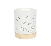 JJA Wax Melt Burner, Dragonfly Cut Out Design Oil Burner, Essential Oils and Wax Melts Tea Light Holder Scented Diffuser Suitable for Home, Office, Living Room, Aromatherapy Gifts