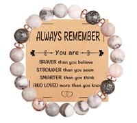 JJBAOER Healing Crystal Gifts for Women Girls, Natural Stone Lava Rock Pink Zebra Jasper Anxiety Bead Bracelets, Friendship Gifts for Women Birthday Yoga Meditation Jewelry