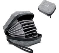 JJC 10 Pockets Hard Shell Lens Filter Case for 10x Filters Dia. ≤ 95 mm, Water & Dust Resistant Camera Filter Pouch ND CPL VU Filter Storage Wallet Bag with Hand Strap + Cleaning Cloth