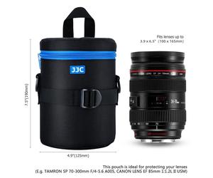 JJC 100x165mm Deluxe Lens Pouch Case Bag with 120cm Shoulder Strap fr CANON LENS