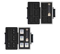 JJC 24 Slots SD Card Holder (WITH SD Card Reader) Memory Card Carrying Case Storage for 16 Micro SD + 8 SD SDHC SDXC Cards