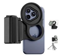 JJC 2in1 67mm Phone Filter Adapter & DSLR-style Magnetic Phone Handgirp for iPhone 17 / Air, 17 Pro,16 Pro, 15 Pro, 14 Pro - mount 67mm Filter, Bluetooth Remote, Snap Grip Handle Stand