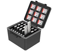 JJC 2IN1 USB Flash Drive Protective Case & Memory Card Holder for 25 USB Flash Drives + 9 SD + 18 Micro SD - USB Storage Case SD Card Case - Water-resistant