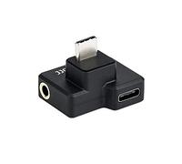 JJC 3.5mm USB-C Microphone Mic Adapter for DJI Osmo Action Camera, Charging Audio Adapter External 3.5mm Mic Mount for TRS Plug, Type C Port for Charging and Data Transmission