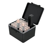 JJC 34 Slot AA AAA Battery Storage Case Water-Resistant Holder with Tester | Hard Durable Organiser Case Holds 20 AA + 14 AAA, , Water-Resistant Batteries Organizer with Removable Battery Tester