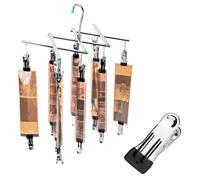 JJC 35mm 120 Film Drying Hanging Rack,Stainless Steel Hanger Windproof With 10 Soft Clips,No Scratches,N Foldable Frame Compatible for 135 4x5 Negative