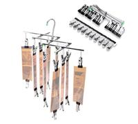 JJC 35mm 120 Negative Film Drying Hanging Rack with 10 Clips, Stainless Steel Foldable Hanger for 135 120 Format Films, Darkroom Developing Accessories