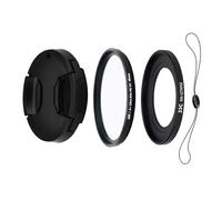 JJC 4-Piece Lens Kit for Canon Powershot G5X, G7X, G7X Mark II and G7X Mark III - includes 49mm Filter Adapter, UV Filter, Lens Cap and Lens Cap String