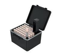 JJC 44 Slots AAA Battery Organiser Storage Case with Battery Tester, Water-Resistant Hard Holder Batteries Organizer with Detachable Battery Checker Holds 44 AAA Batteries