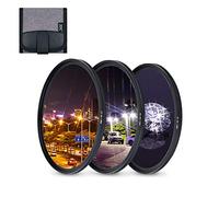 JJC 49mm Adjustable Star Filter Starburst Filter (4+6+8 Points/3 Pieces) with Protective Filter Pouch for Sparkling Starlight Photography Cross Screen Special Effect Lens Filters