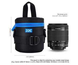JJC 75x100mm Deluxe Lens Pouch Case Bag with Shoulder Strap for Canon Nikon Lens