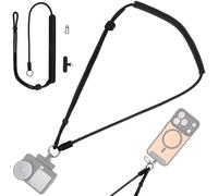 JJC Action Camera Phone Lanyard for DJI Osmo Action 6 5 Pro 4 3,Crossbody Phone Strap Ring for Hero 13 12 11 10 9 8 & Insta 360 Ace Pro 2,Adjustable Shoulder Strap with Cellphone Tether Tab (Black)