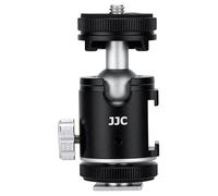 JJC Aluminum Mini Ball Head Adaptor with 1/4" Screw + Cold Shoe, Tripod Head & Adaptor Base 360° Rotatable for Camera Tripods Monopods Light Mic, Max. Load 3.5 kg