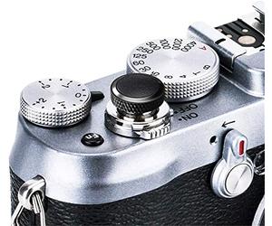 JJC Black Black Deluxe Camera Soft Release Button with Microfiber Leather on Surface for Fuji Fujifilm X-T20 X-T10 X-T2 X-PRO1 X100 X100S X100T X30 X20 Sony RX1R RX10 II IV Leica M10 etc
